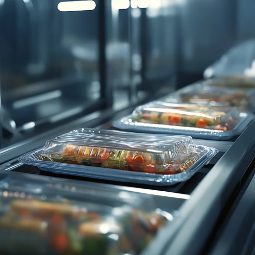 Clamshell Labels on Conveyor Products