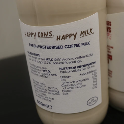 Milk Bottles Adhesive Label