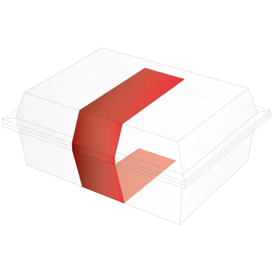 C Wrap Label on Clamshell Packaging